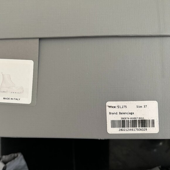 Balenciaga White Strike Combat Boots Size 37 Excellent Pre-worn condition - Picture 7 of 8